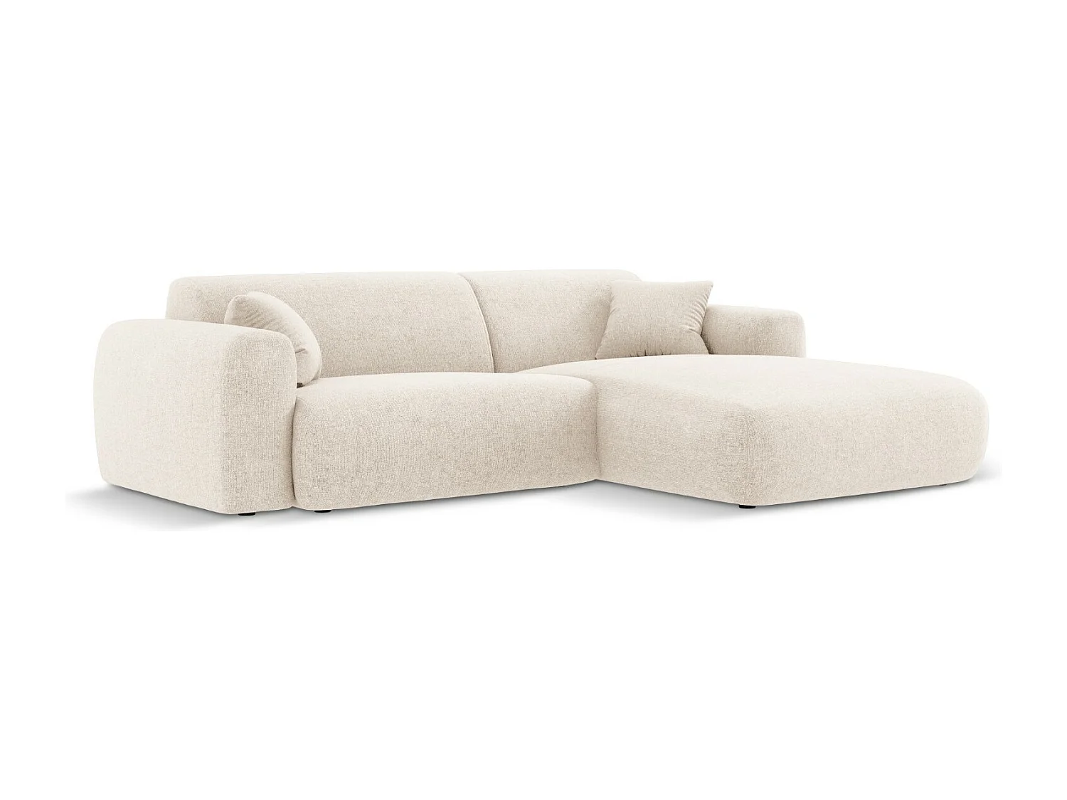 Cosmopolitan Design - Narożnik prawy, "Nolio" 4 miejsca szenil, beż jasny - 235x170x72cm