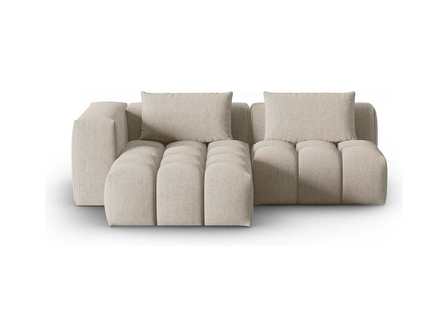 CXL by Christian Lacroix - Canapé d'angle gauche modulable "Lorella" 3 places en tissu structurel le sable - 205x145x70cm