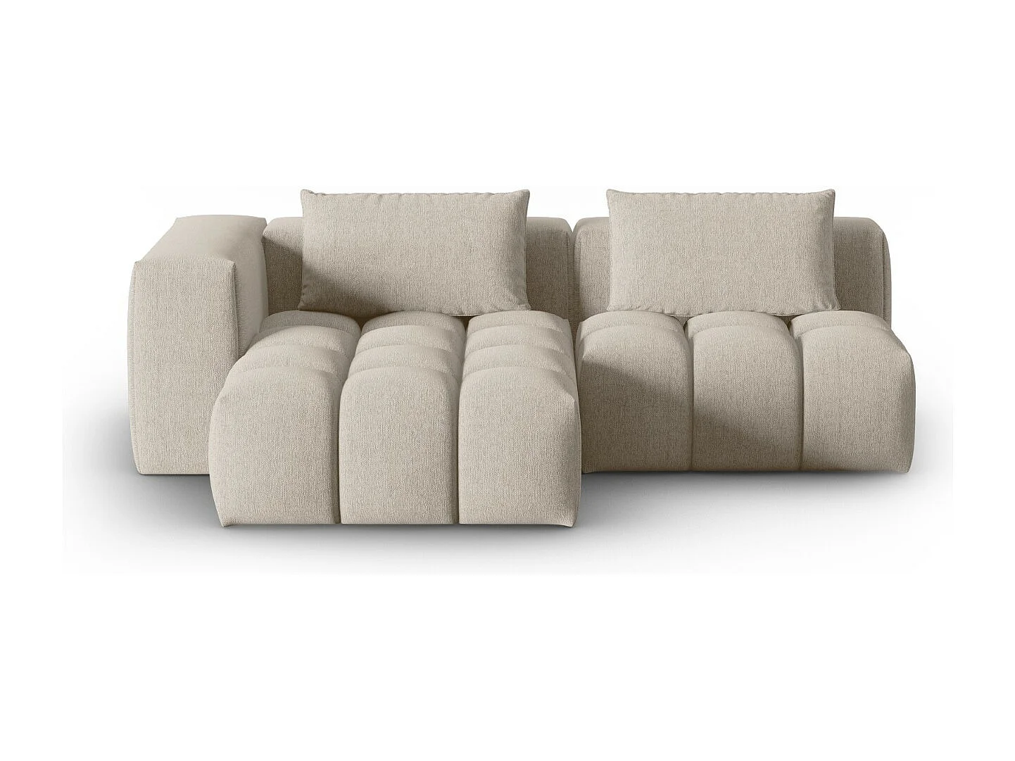 CXL by Christian Lacroix - Sofá modular de canto esquerdo "Lorella" 3 lugares em tecido estrutural areia - 205x145x70cm