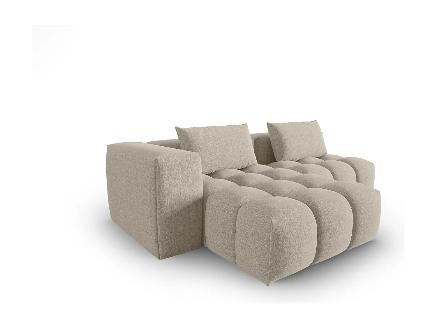 CXL by Christian Lacroix - Sofá modular de canto esquerdo "Lorella" 3 lugares em tecido estrutural areia - 205x145x70cm