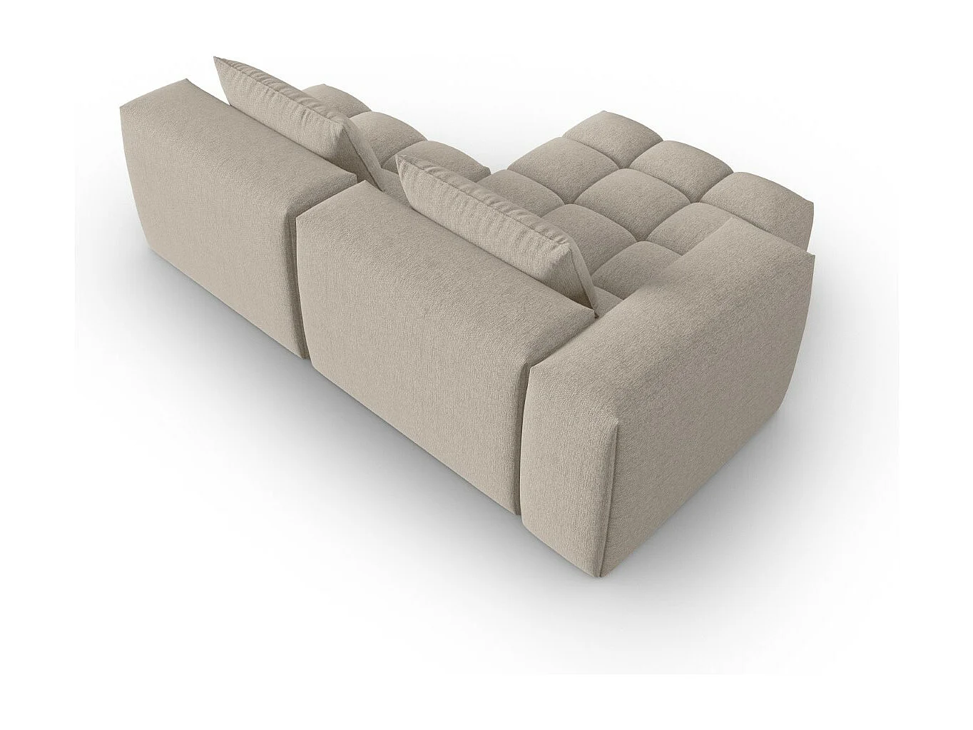 CXL by Christian Lacroix - Sofá modular de canto esquerdo "Lorella" 3 lugares em tecido estrutural areia - 205x145x70cm