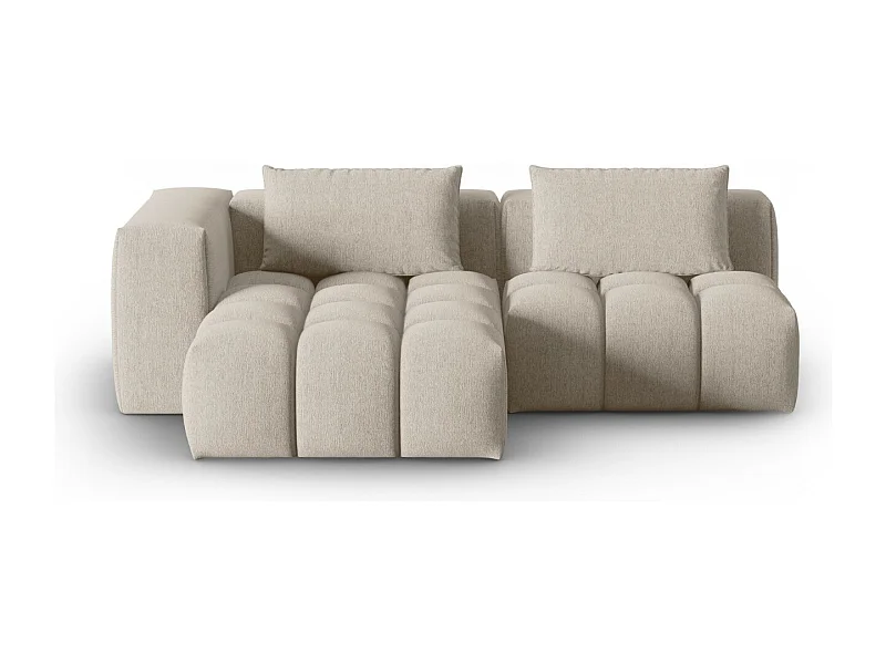 CXL by Christian Lacroix - Canapé d'angle gauche modulable "Lorella" 3 places en tissu structurel le sable - 205x145x70cm
