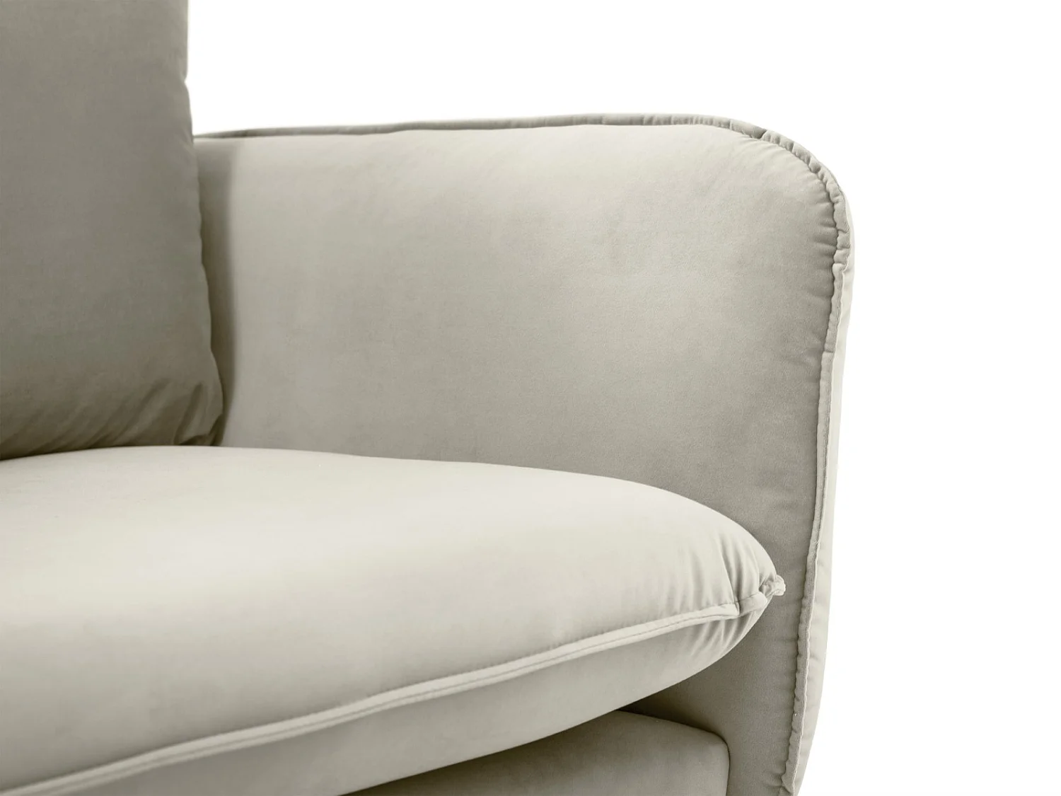 Cosmopolitan Design - Linker hoekbank "Vienna" 6 zitplaatsen, Flueel, Beige - 275x185x95cm