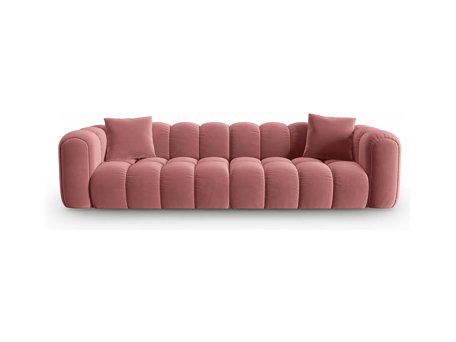 CXL by Christian Lacroix - Canapé modulable "Clotilde" 4 places en velours saumon - 298x94x70cm
