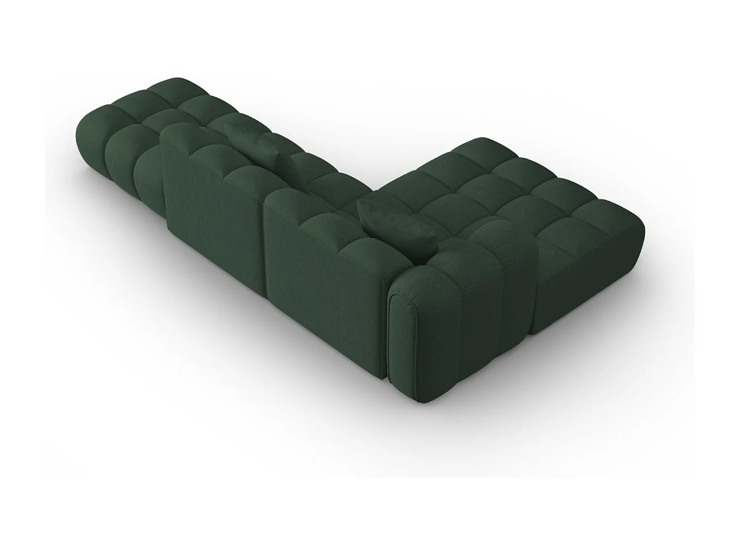 CXL by Christian Lacroix - Canapé d'angle gauche modulable "Clotilde" 4 places en tissu structurel vert de mer - 309x190x70cm