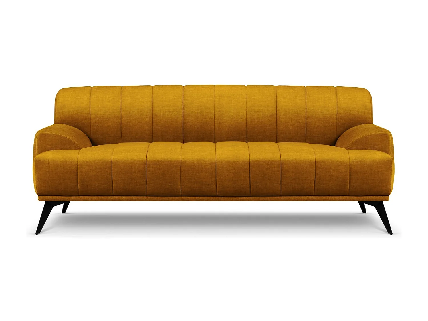 CXL by Christian Lacroix - Canapé "Rita" 3 places en velours moutarde - 189x94x77cm