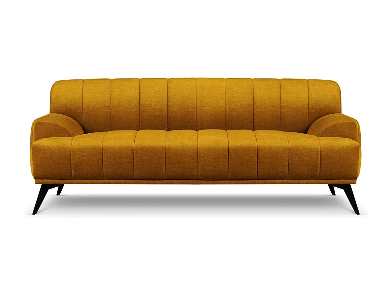 CXL by Christian Lacroix - Canapé "Rita" 3 places en velours moutarde - 189x94x77cm