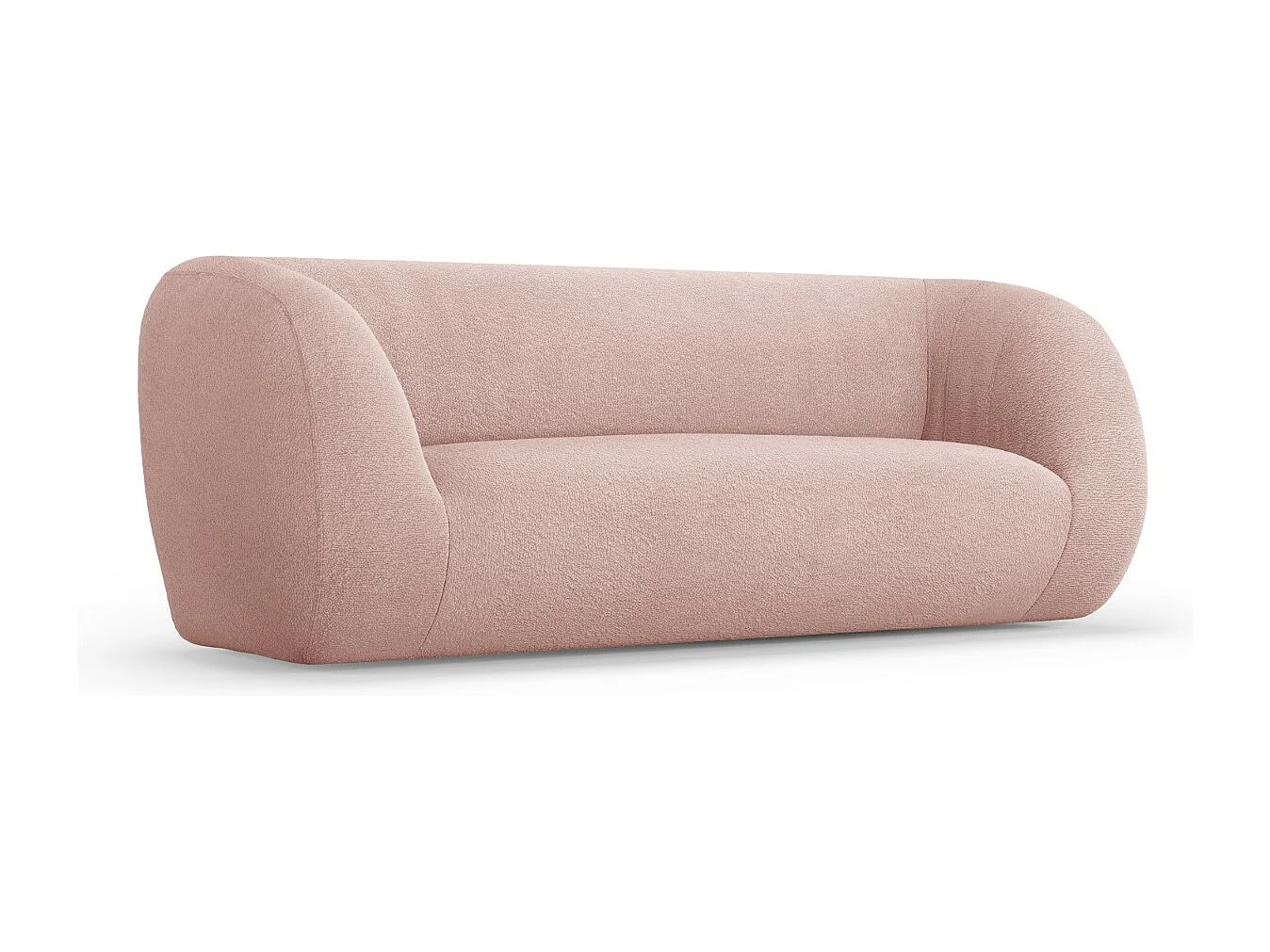 Cosmopolitan Design - 2-Sitzer Sofa "Essen" aus Boucle puderrosa - 210x95x86cm