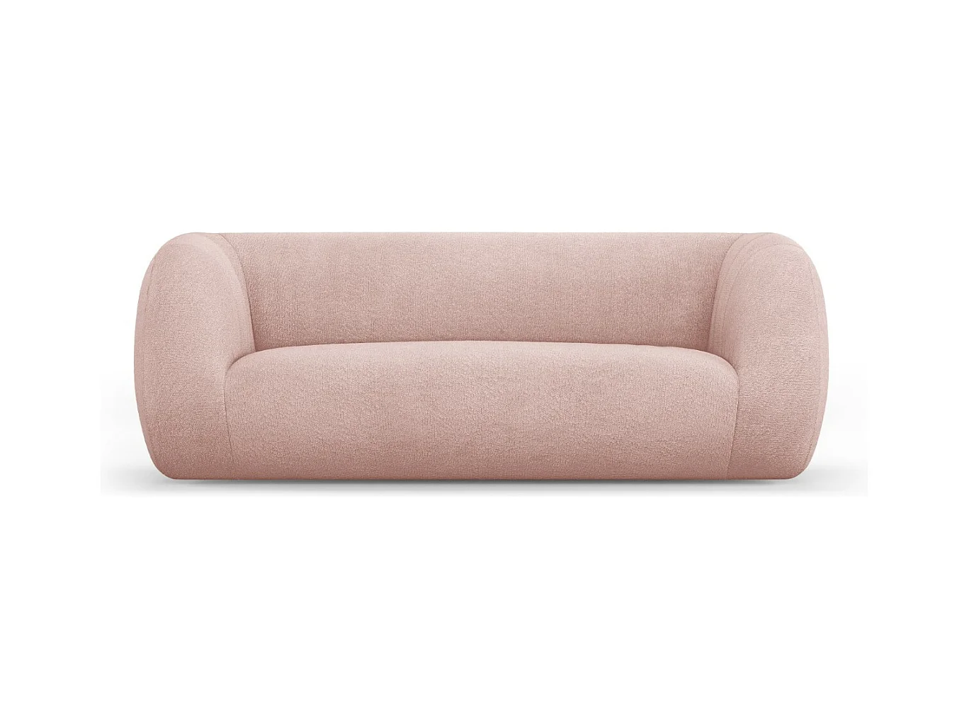 Cosmopolitan Design - Canapé "Essen" 2 places en bouclé rose poudré - 210x95x86cm
