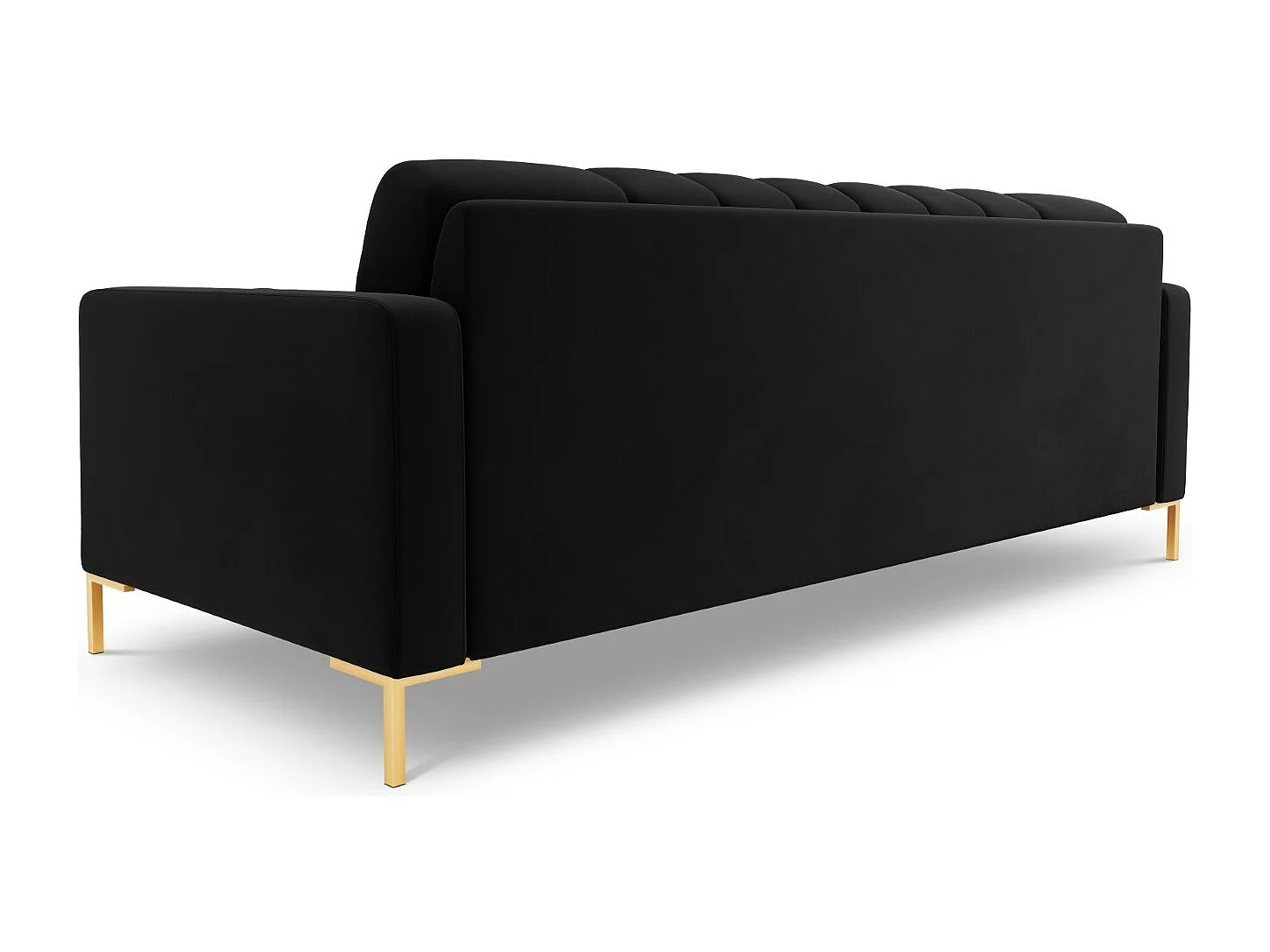 Cosmopolitan Design - Canapé "Bali" 3 places en velours noir - 177x92x75cm