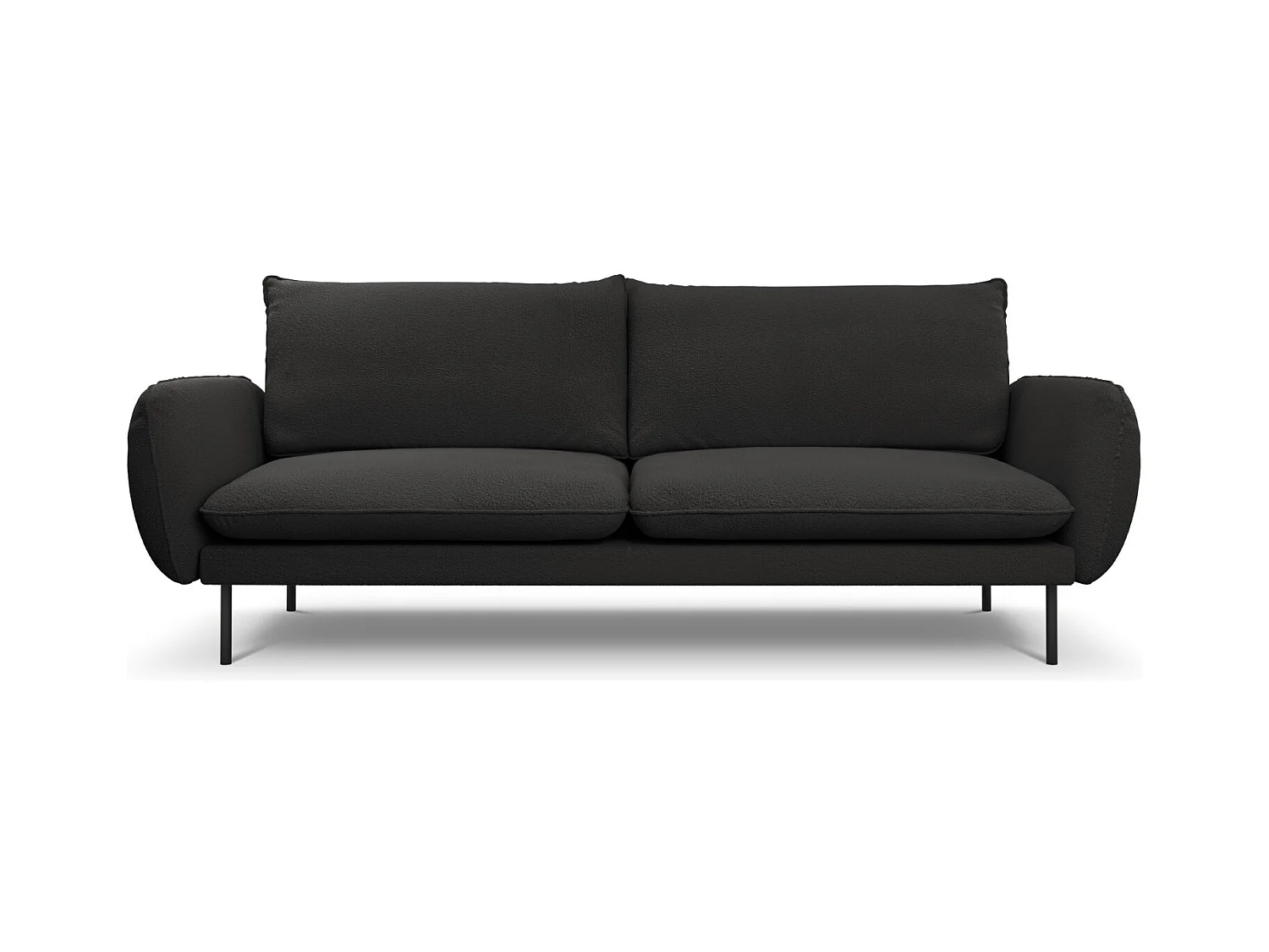 Cosmopolitan Design - 4-Sitzer Sofa "Vienna" aus Boucle schwarz - 230x92x95cm