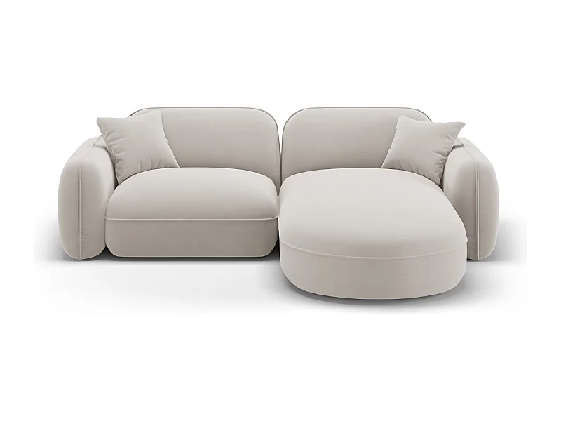 CXL by Christian Lacroix - 3-Sitzer modulares Ecksofa rechts "Lucien" Sitzer aus Samt leichtes beige - 230x165x70cm