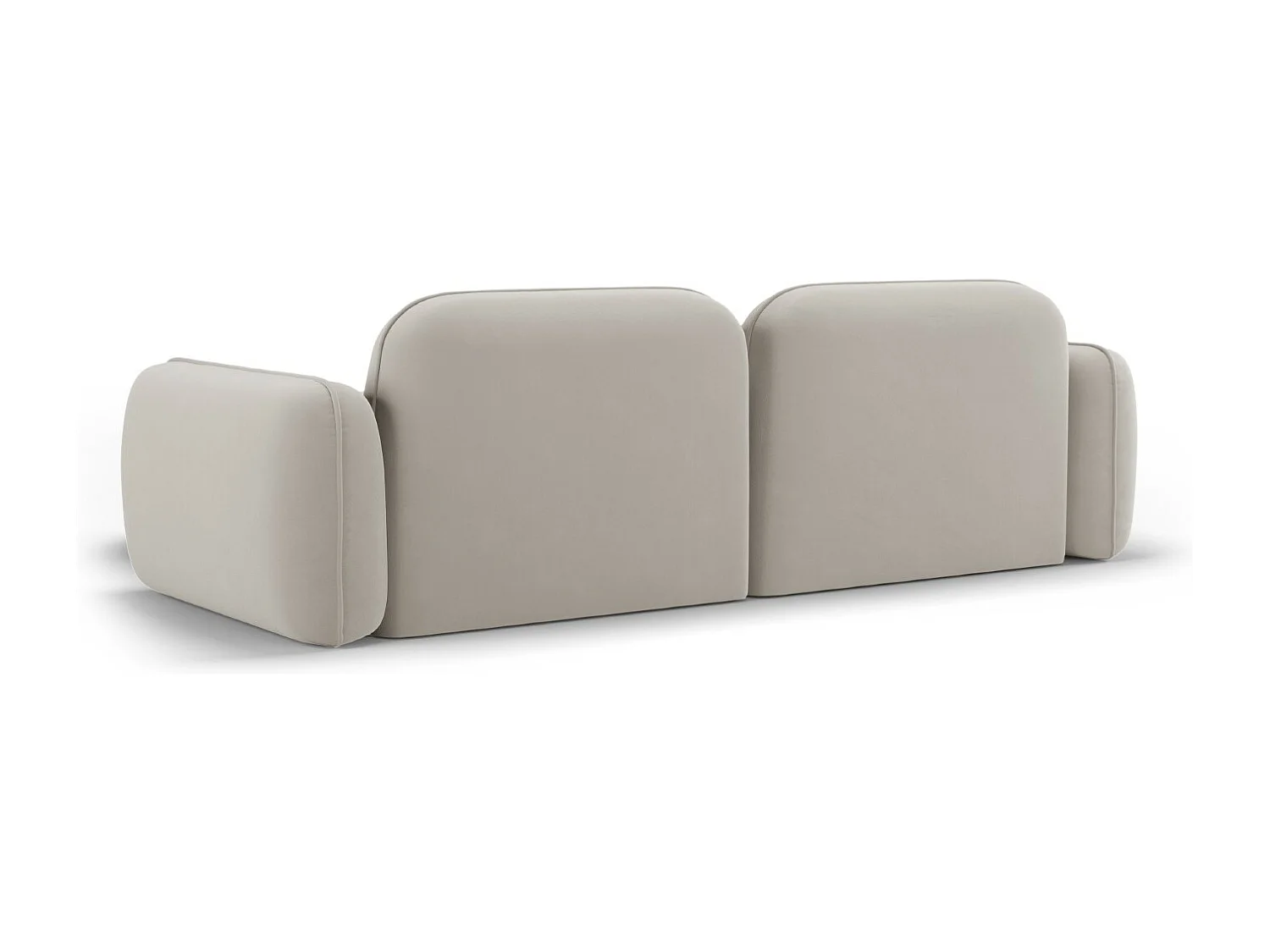 CXL by Christian Lacroix - Canapé d'angle droit modulable "Lucien" 3 places en velours beige clair - 230x165x70cm