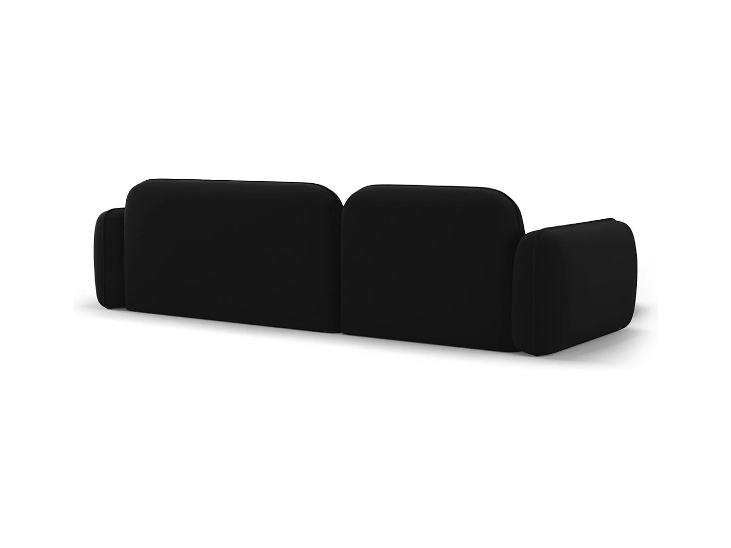 Cosmopolitan Design - Canapé d'angle gauche modulable "Sydney" 4 places en velours noir - 275x165x70cm