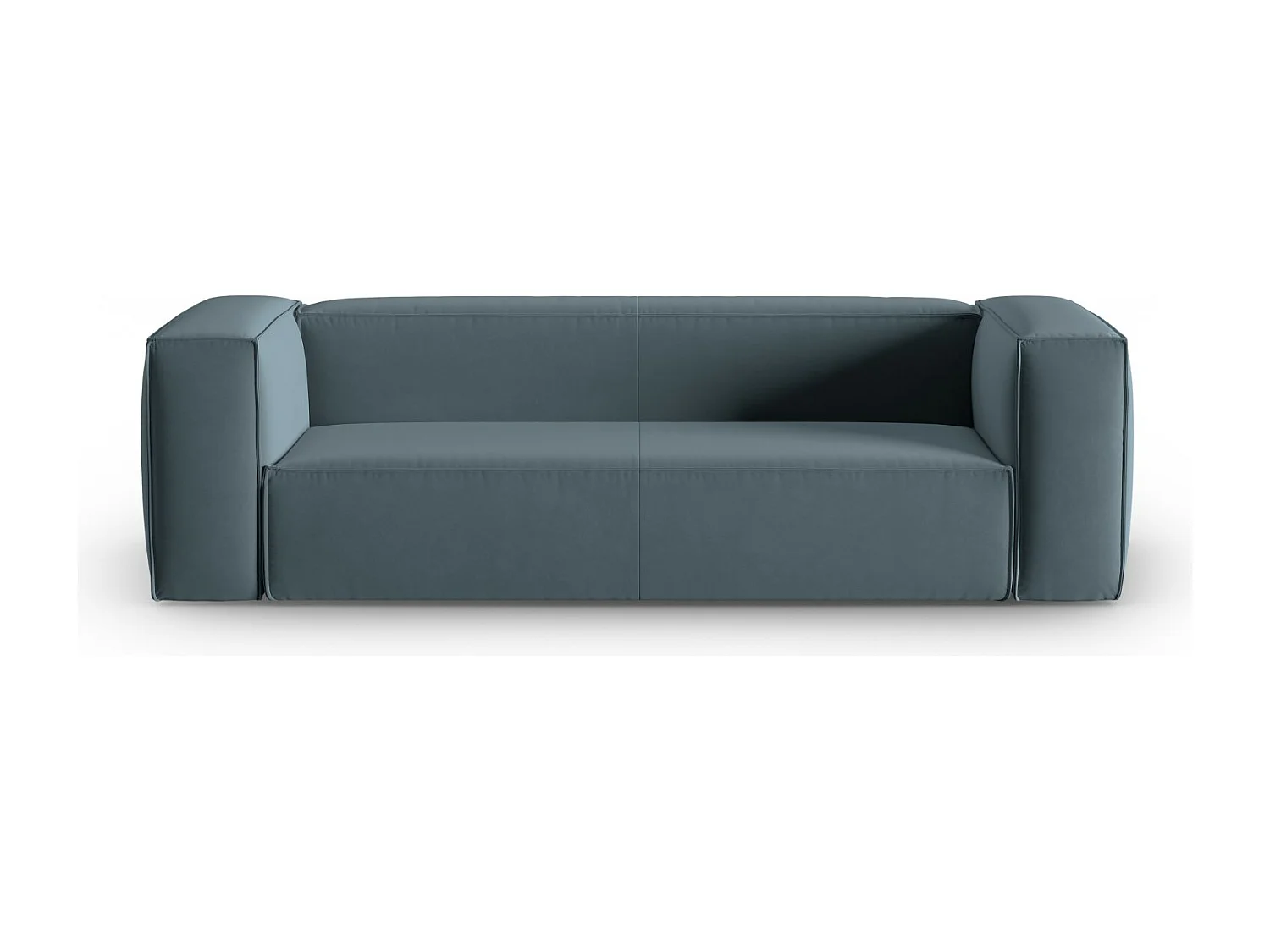 Cosmopolitan Design - Sofá "Mackay" 4 plazas de terciopelo azul pastel - 230x94x73cm