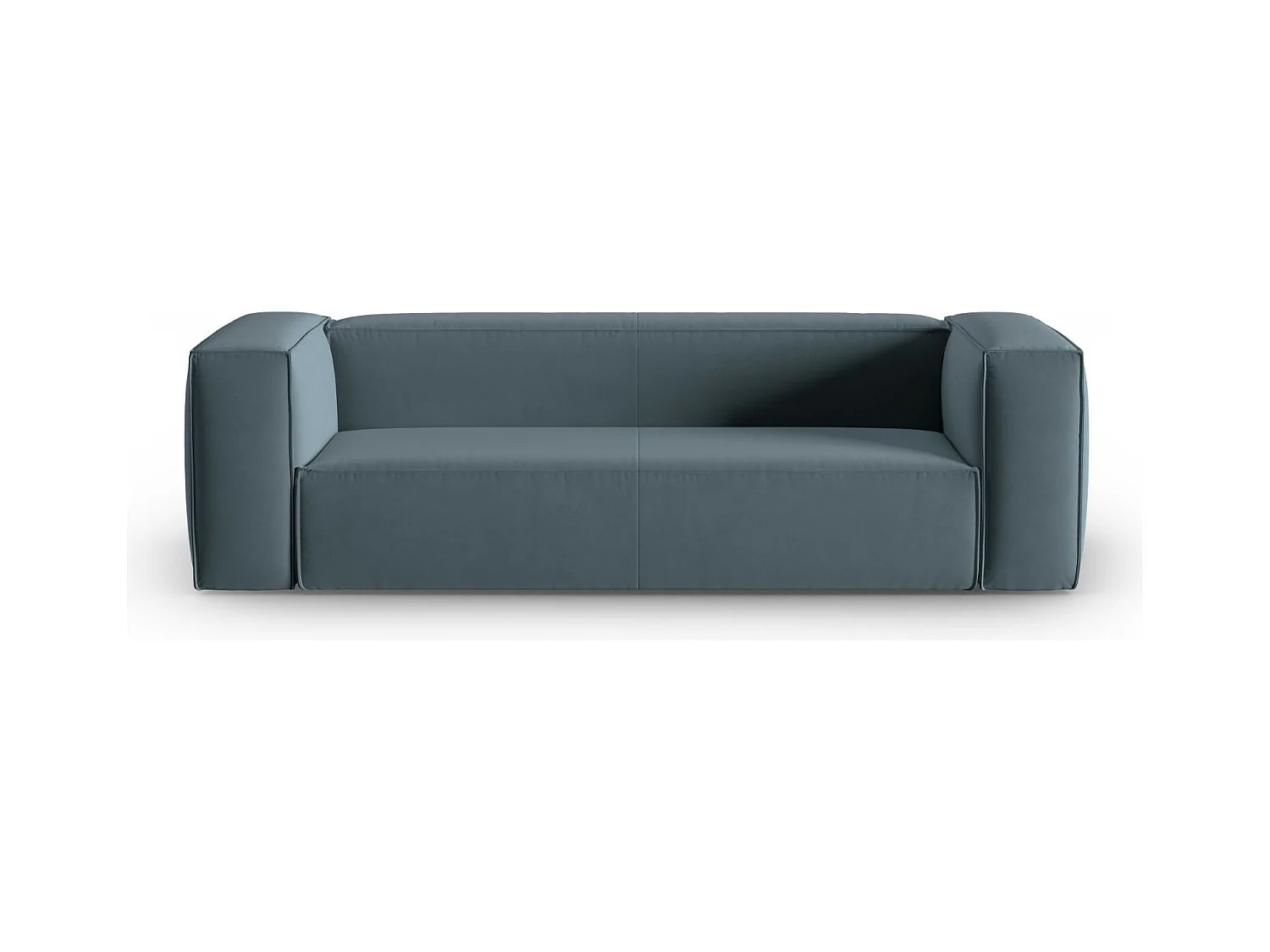Cosmopolitan Design - Canapé "Mackay" 4 places en velours bleu pastel - 230x94x73cm
