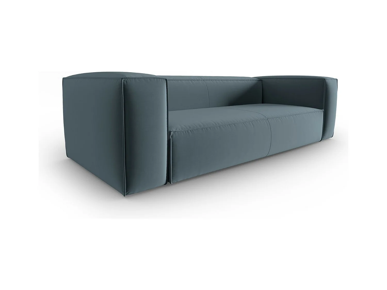 Cosmopolitan Design - Canapé "Mackay" 4 places en velours bleu pastel - 230x94x73cm