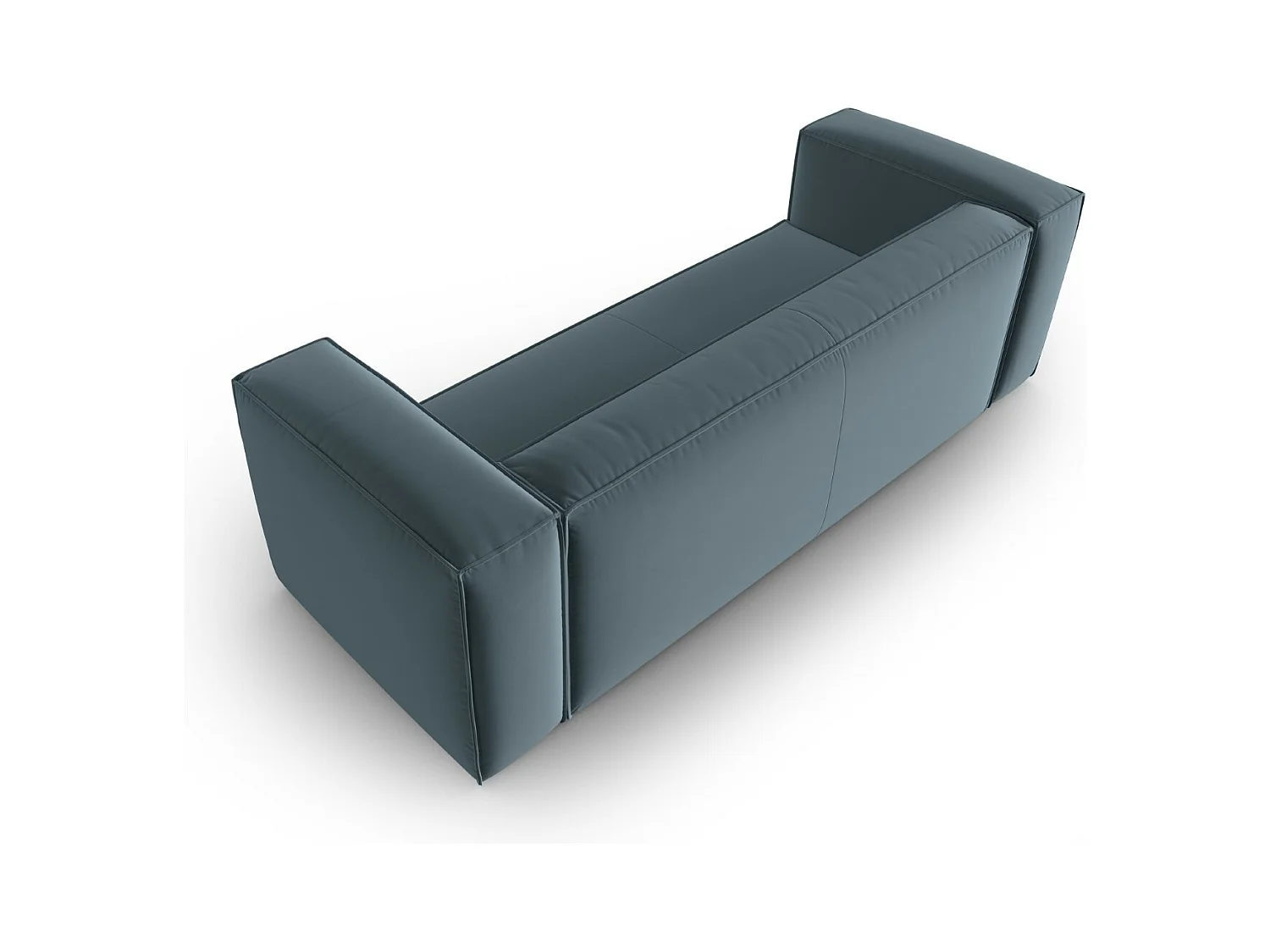 Cosmopolitan Design - Canapé "Mackay" 4 places en velours bleu pastel - 230x94x73cm