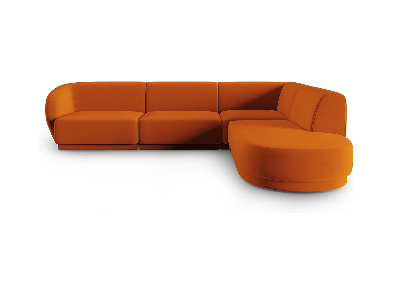 CXL by Christian Lacroix - Sofá modular de canto direito "Lionel" 5 lugares em veludo terracota - 265x232x74cm