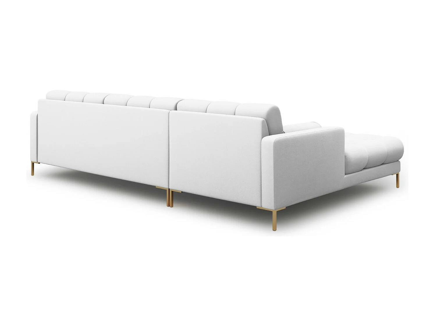 Cosmopolitan Design - 5-Sitzer Ecksofa links "Bali" aus strukturiertem Stoff hellgrau - 293x185x75cm