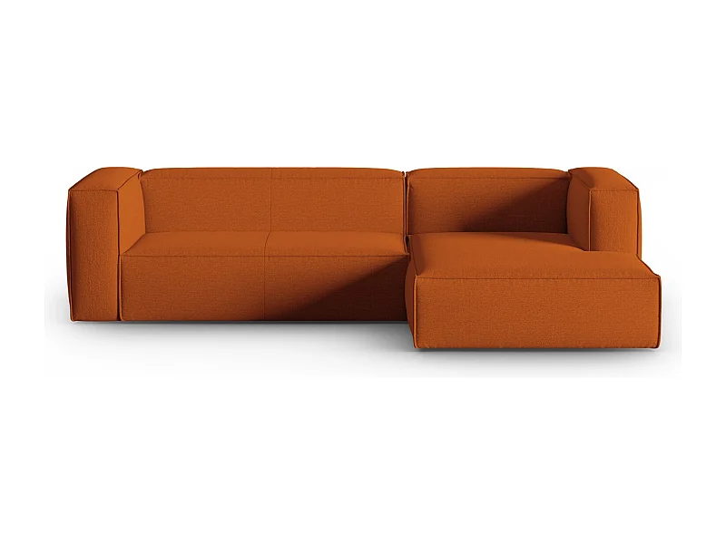 Cosmopolitan Design - Narożnik prawy, "Mackay" 4 miejsca welur strukturalny, terakota - 282x166x73cm