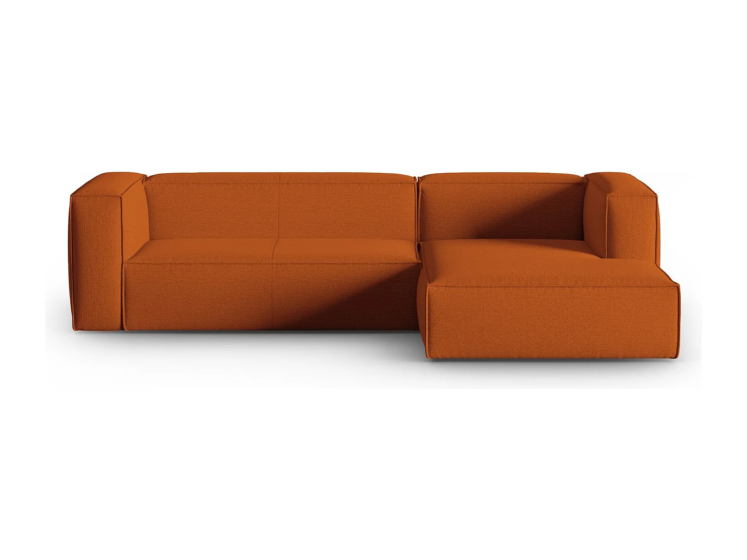 Cosmopolitan Design - Narożnik prawy, "Mackay" 4 miejsca welur strukturalny, terakota - 282x166x73cm