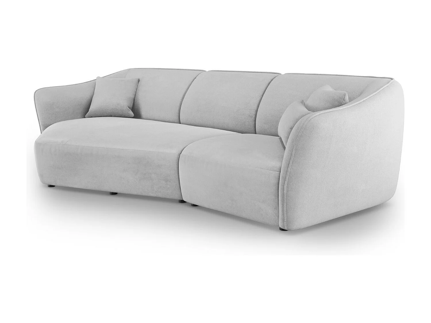 Cosmopolitan Design - Canapé d'angle gauche modulable "Tokyo" 5 places en bouclé gris clair - 292x138x79cm
