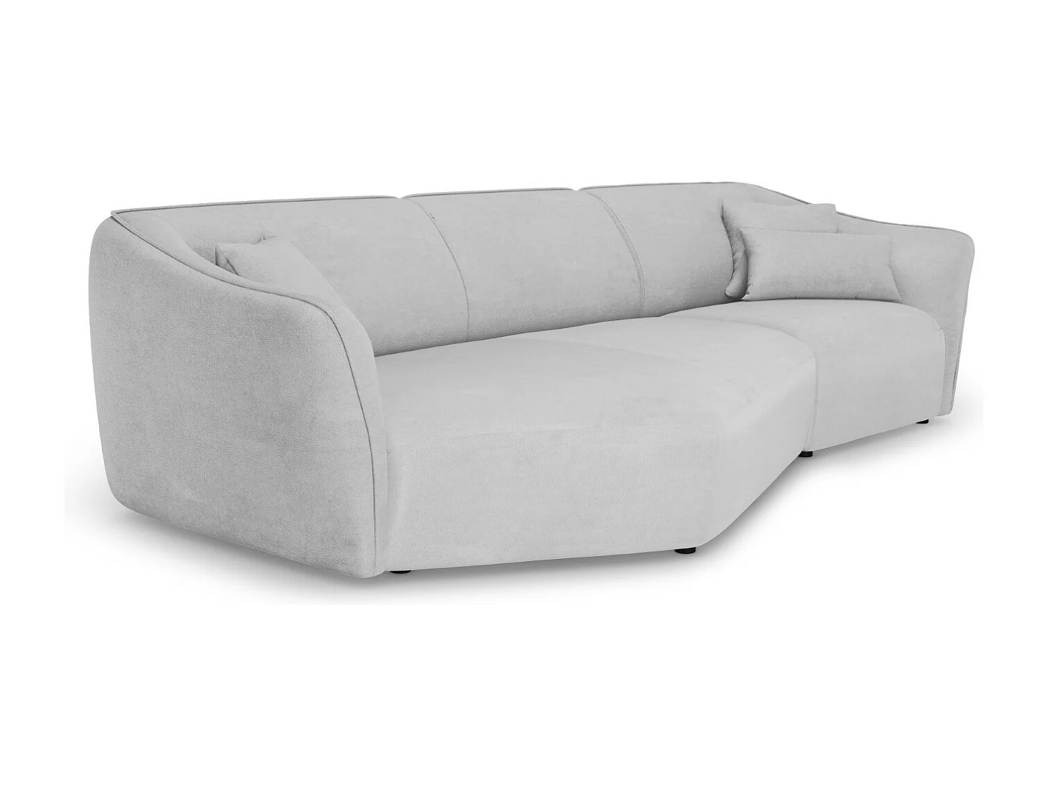 Cosmopolitan Design - Canapé d'angle gauche modulable "Tokyo" 5 places en bouclé gris clair - 292x138x79cm
