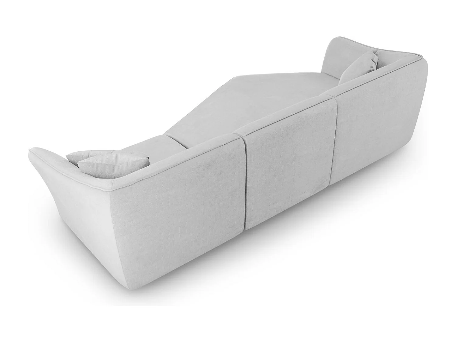 Cosmopolitan Design - Canapé d'angle gauche modulable "Tokyo" 5 places en bouclé gris clair - 292x138x79cm