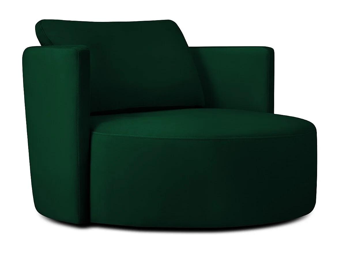 CXL by Christian Lacroix - Xl draaifauteuil "Adam" Flueel, Flessengroen - 112x112x63cm