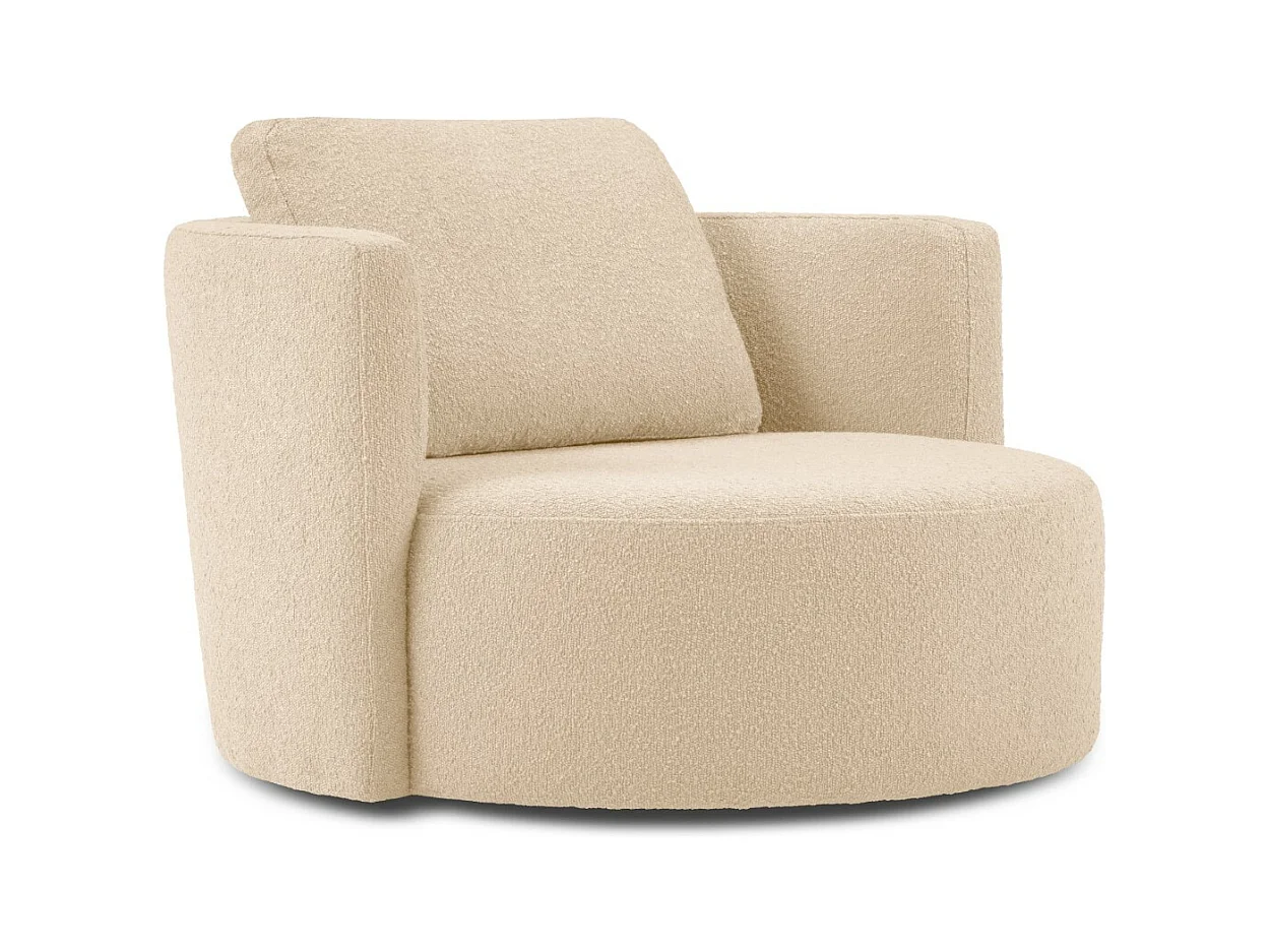 CXL by Christian Lacroix - Poltrona girevole "Adam" in bouclé beige - 92x92x75cm