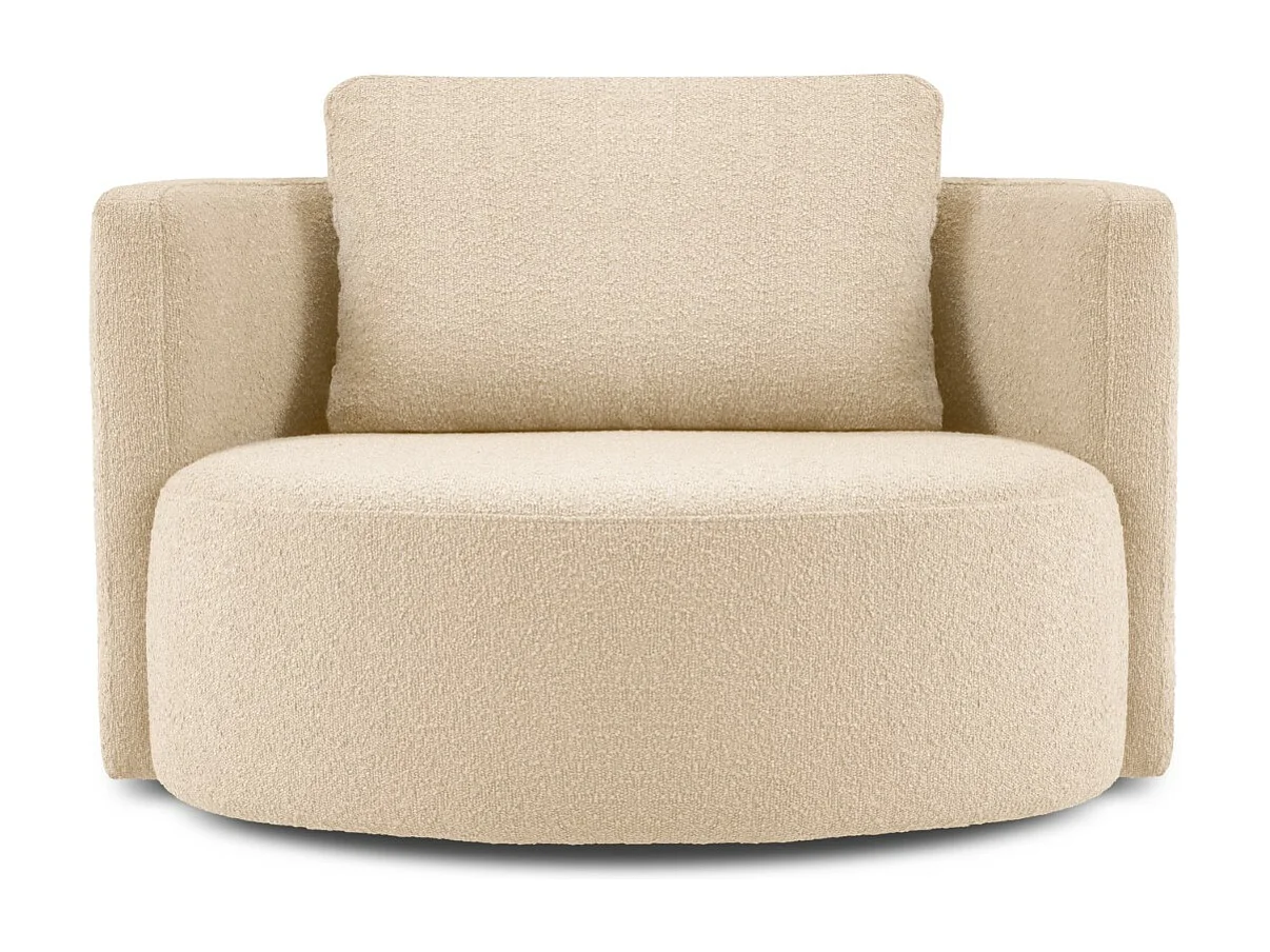CXL by Christian Lacroix - Fauteuil pivotant "Adam" en bouclé beige - 92x92x75cm