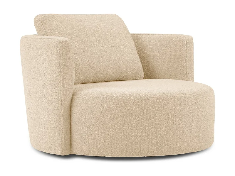 CXL by Christian Lacroix - Fauteuil pivotant "Adam" en bouclé beige - 92x92x75cm