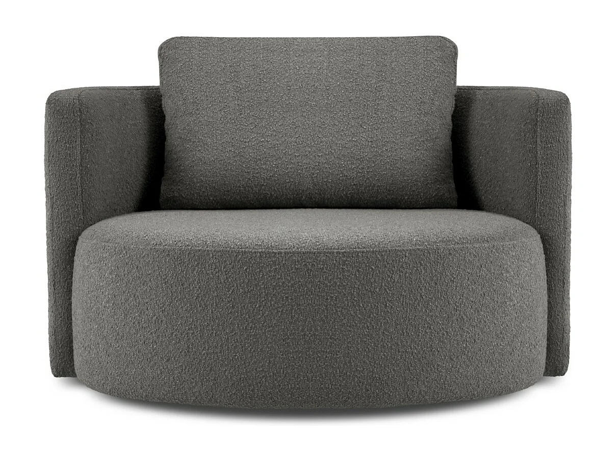 CXL by Christian Lacroix - XL-Drehsessel "Adam" Sitzer aus Boucle dunkelgrau - 112x112x63cm