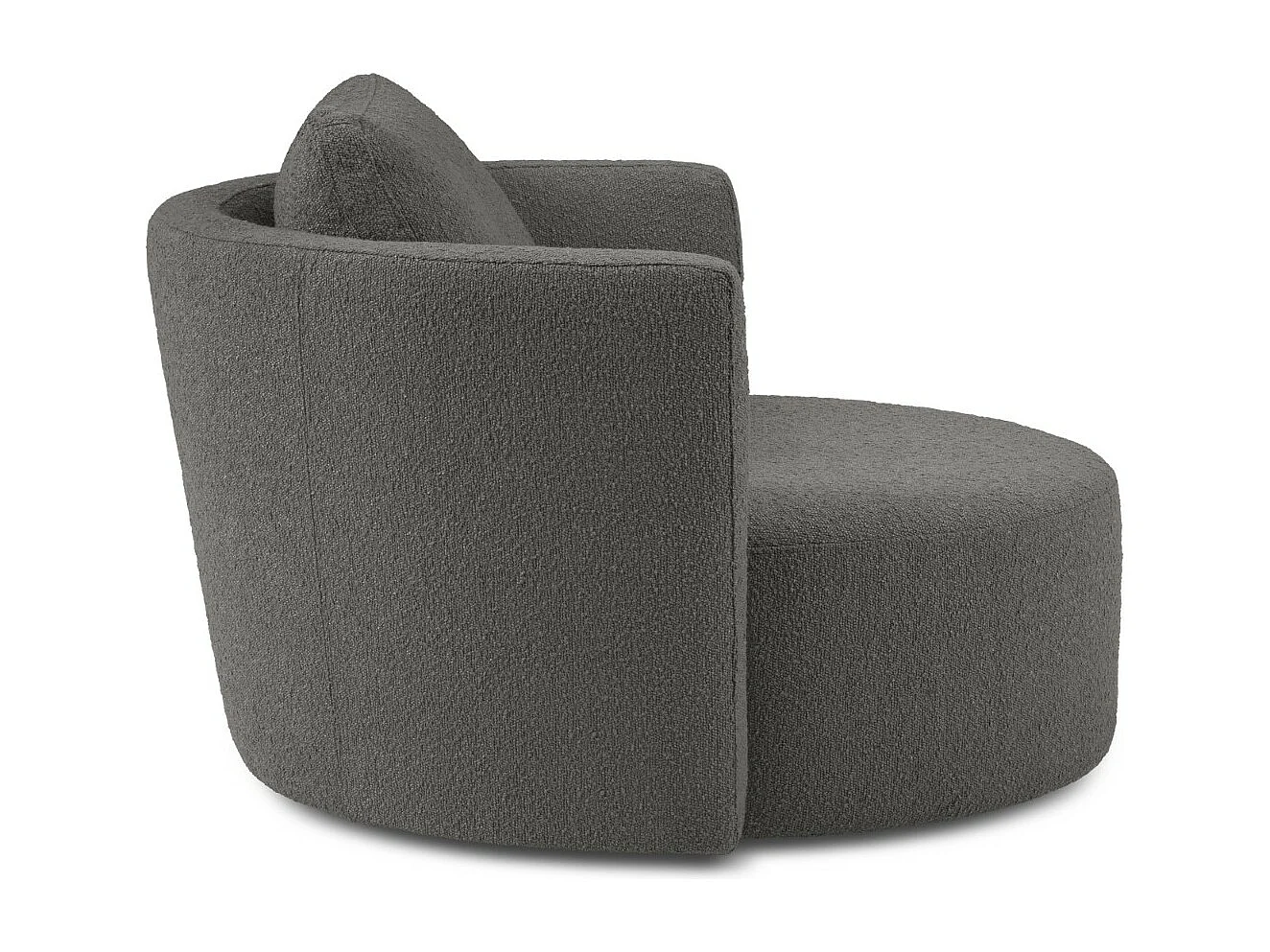 CXL by Christian Lacroix - XL-Drehsessel "Adam" Sitzer aus Boucle dunkelgrau - 112x112x63cm