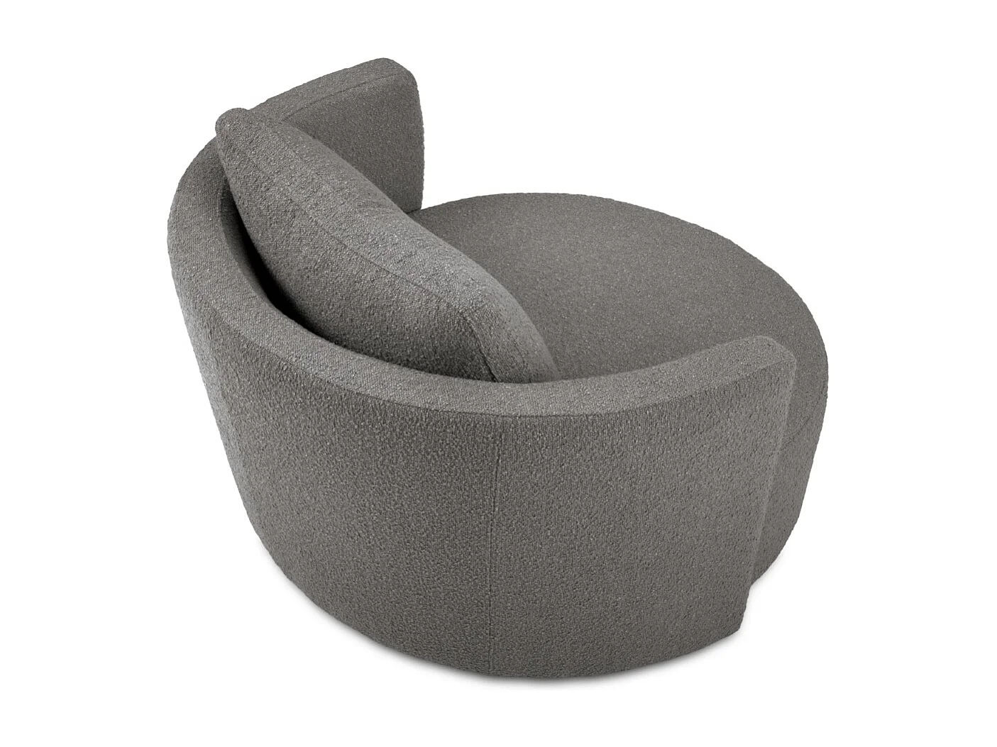 CXL by Christian Lacroix - Fauteuil xl pivotant "Adam" en bouclé gris foncé - 112x112x63cm