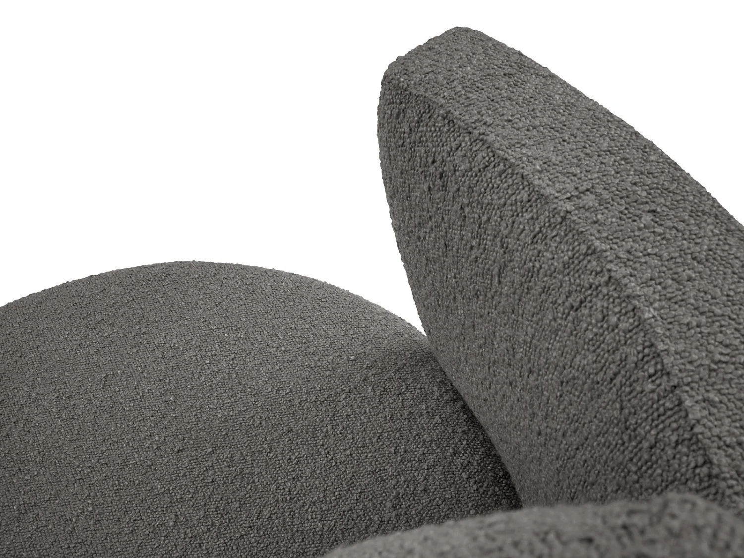 CXL by Christian Lacroix - Fauteuil xl pivotant "Adam" en bouclé gris foncé - 112x112x63cm