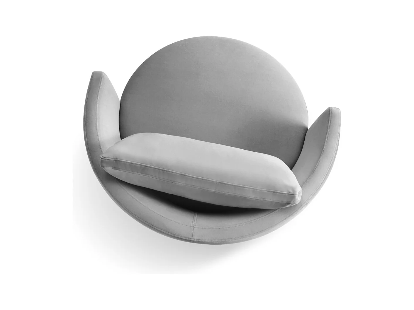 CXL by Christian Lacroix - Fauteuil xl pivotant "Adam" en velours gris - 112x112x63cm