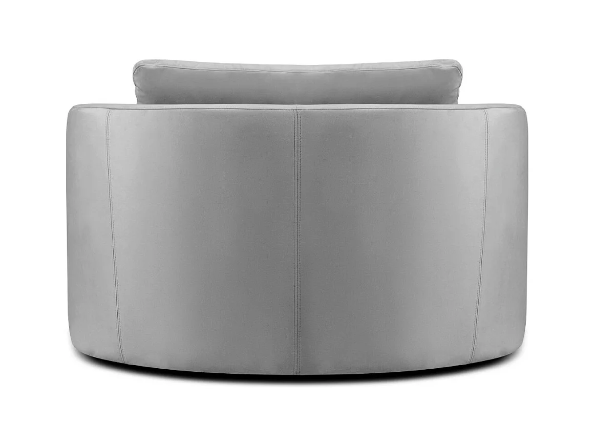CXL by Christian Lacroix - Fauteuil xl pivotant "Adam" en velours gris - 112x112x63cm