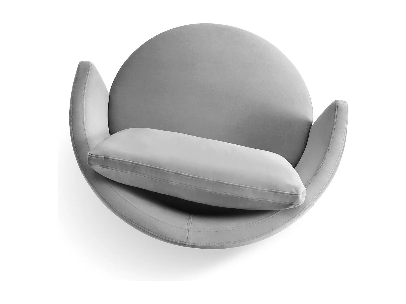 CXL by Christian Lacroix - Fauteuil xl pivotant "Adam" en velours gris - 112x112x63cm