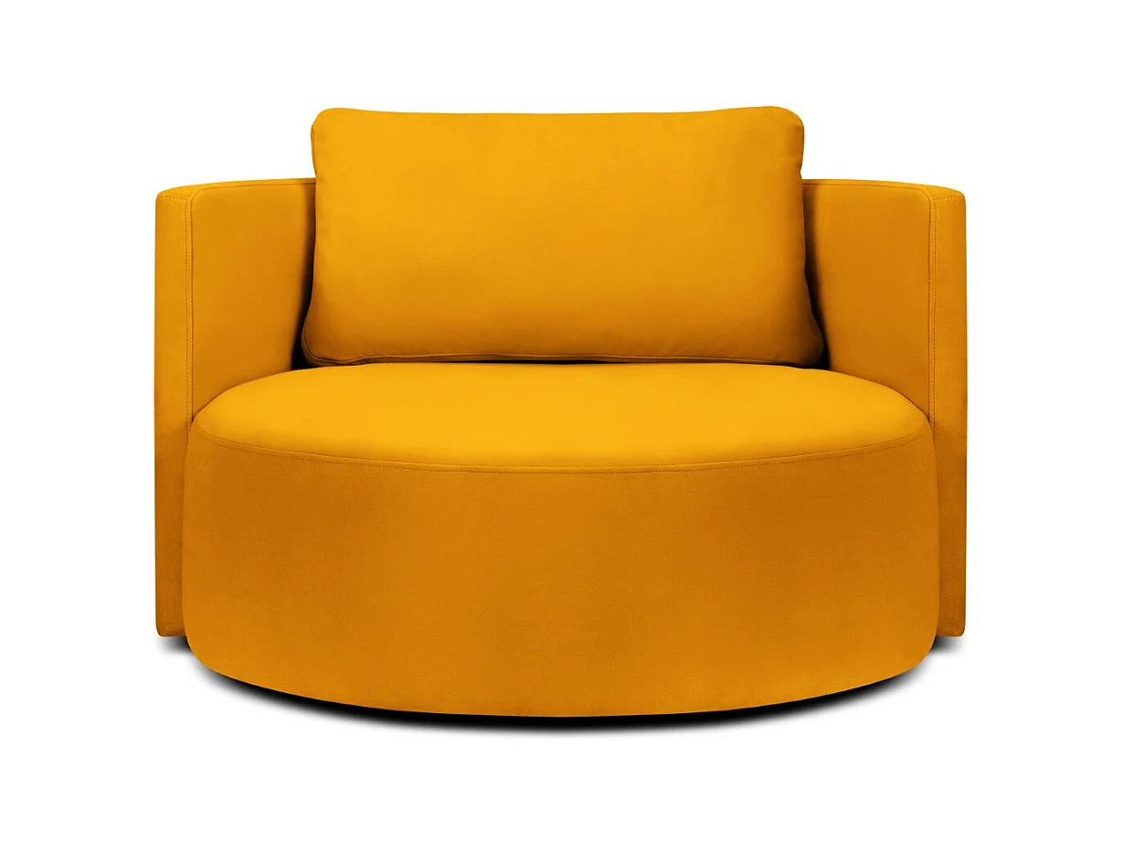 CXL by Christian Lacroix - Xl draaifauteuil "Adam" Flueel, GEEL - 112x112x63cm