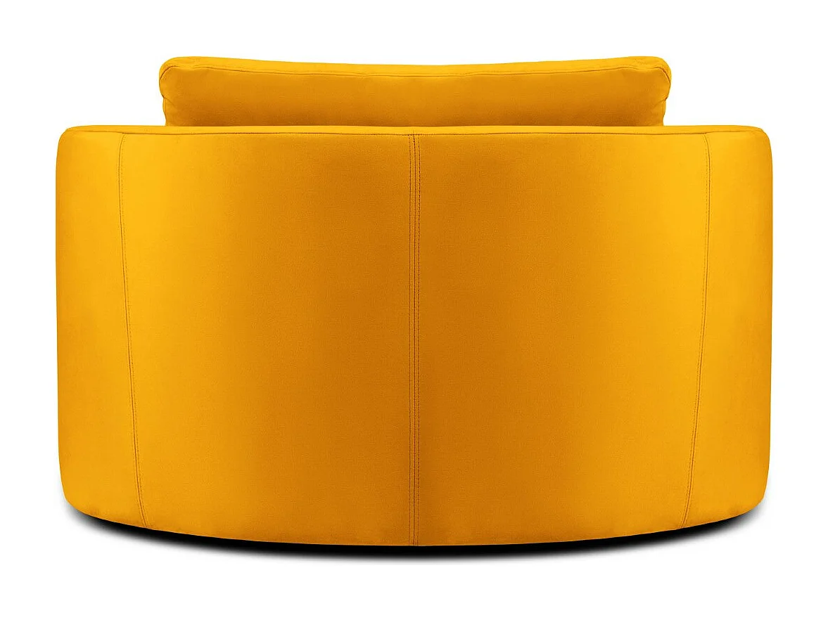 CXL by Christian Lacroix - Fauteuil xl pivotant "Adam" en velours jaune - 112x112x63cm