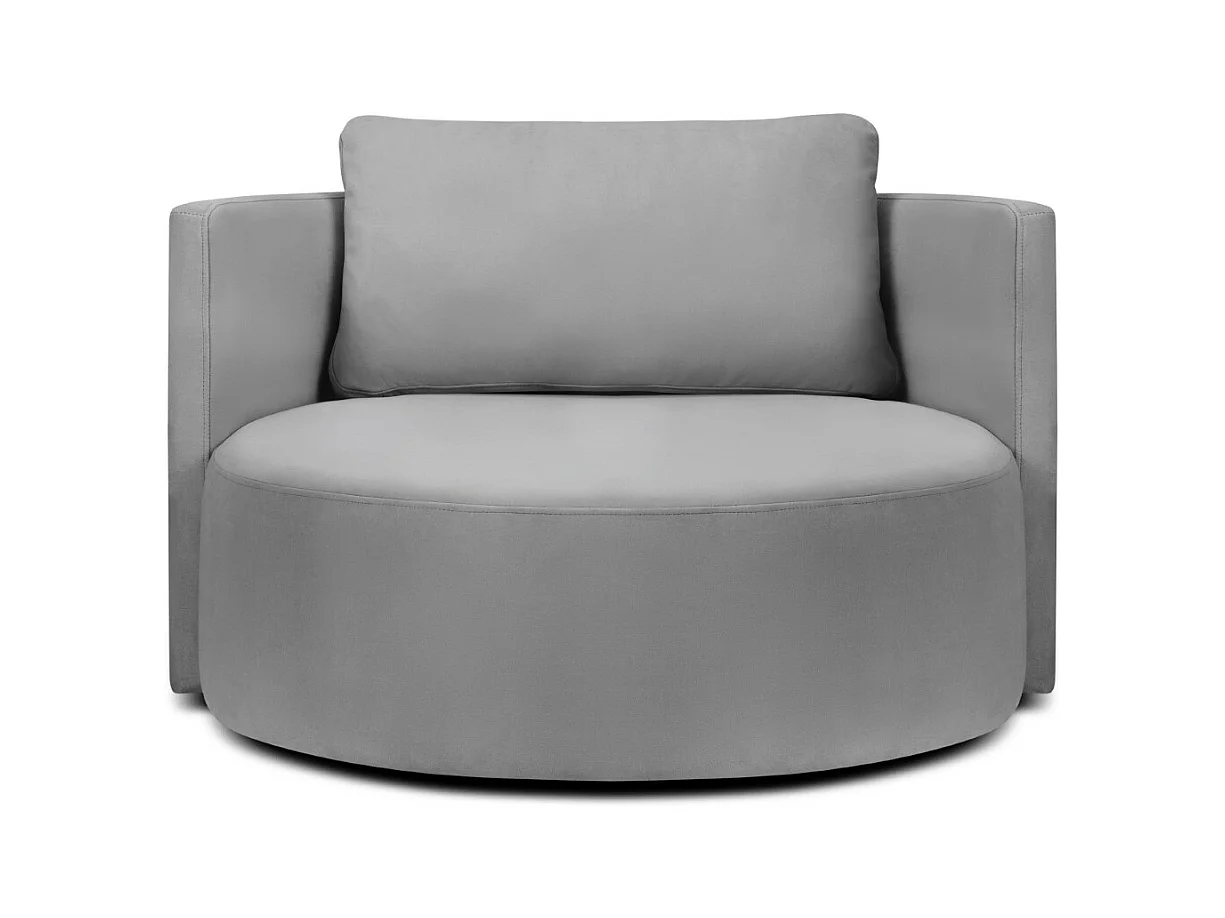 CXL by Christian Lacroix - Draaistoel "Adam" Flueel, Grijs - 92x92x75cm
