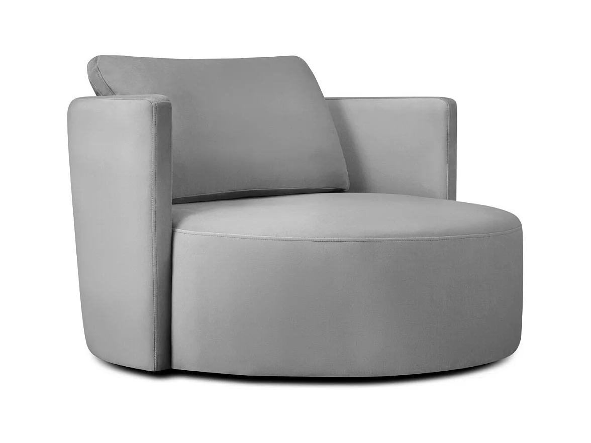 CXL by Christian Lacroix - Fauteuil pivotant "Adam" en velours gris - 92x92x75cm