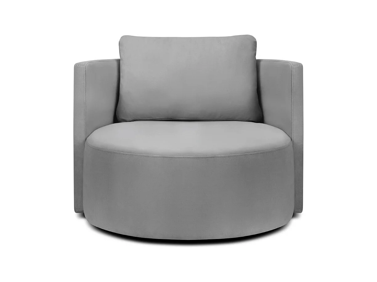 CXL by Christian Lacroix - Fauteuil pivotant "Adam" en velours gris - 92x92x75cm