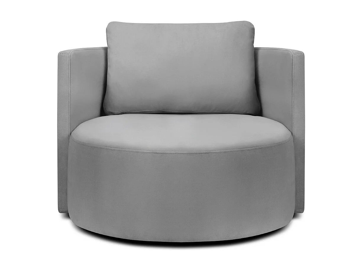 CXL by Christian Lacroix - Fauteuil pivotant "Adam" en velours gris - 92x92x75cm