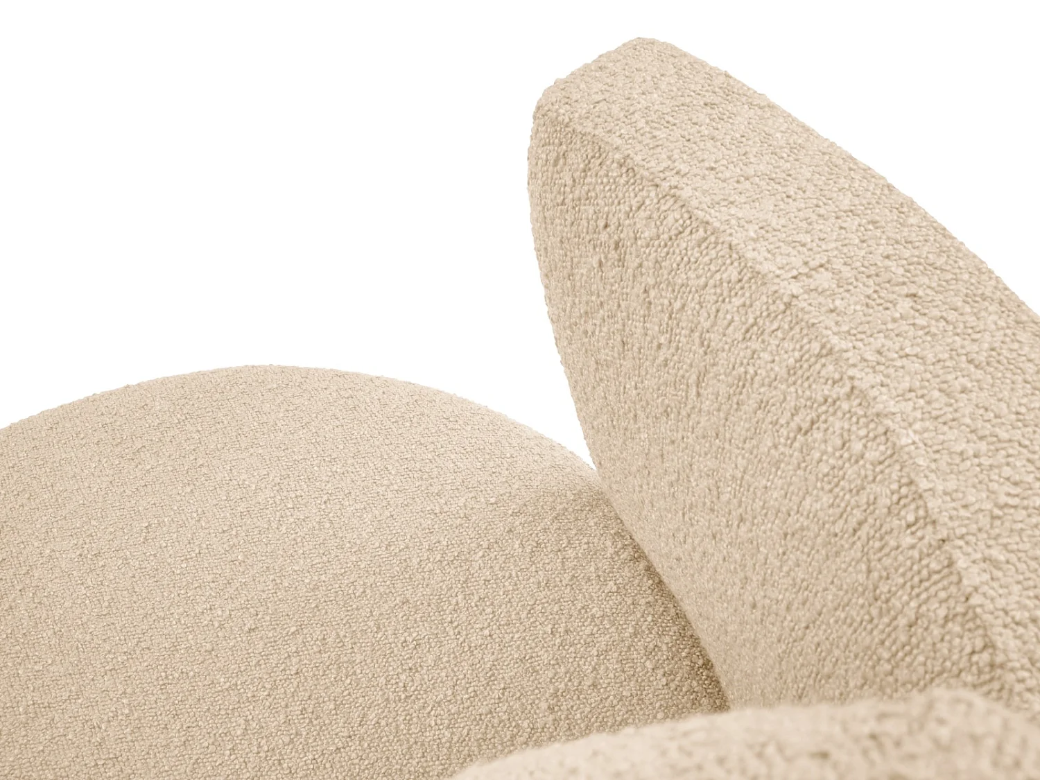 CXL by Christian Lacroix - Fauteuil xl pivotant "Adam" en bouclé beige - 112x112x63cm