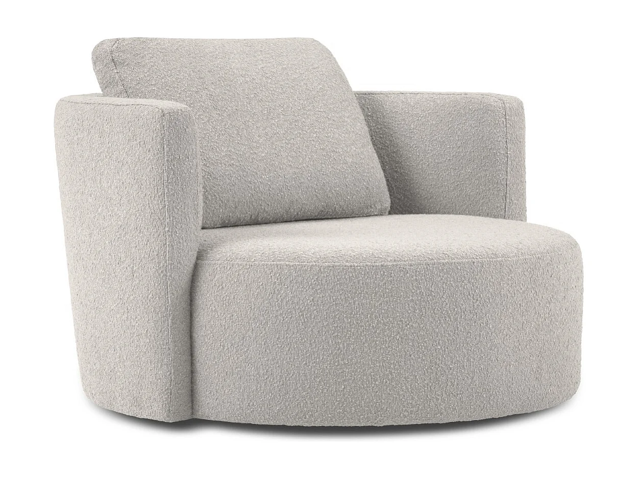 CXL by Christian Lacroix - Drehsessel "Adam" Sitzer aus Boucle hellgrau - 92x92x75cm