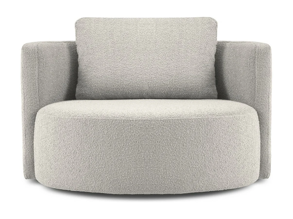 CXL by Christian Lacroix - Drehsessel "Adam" Sitzer aus Boucle hellgrau - 92x92x75cm