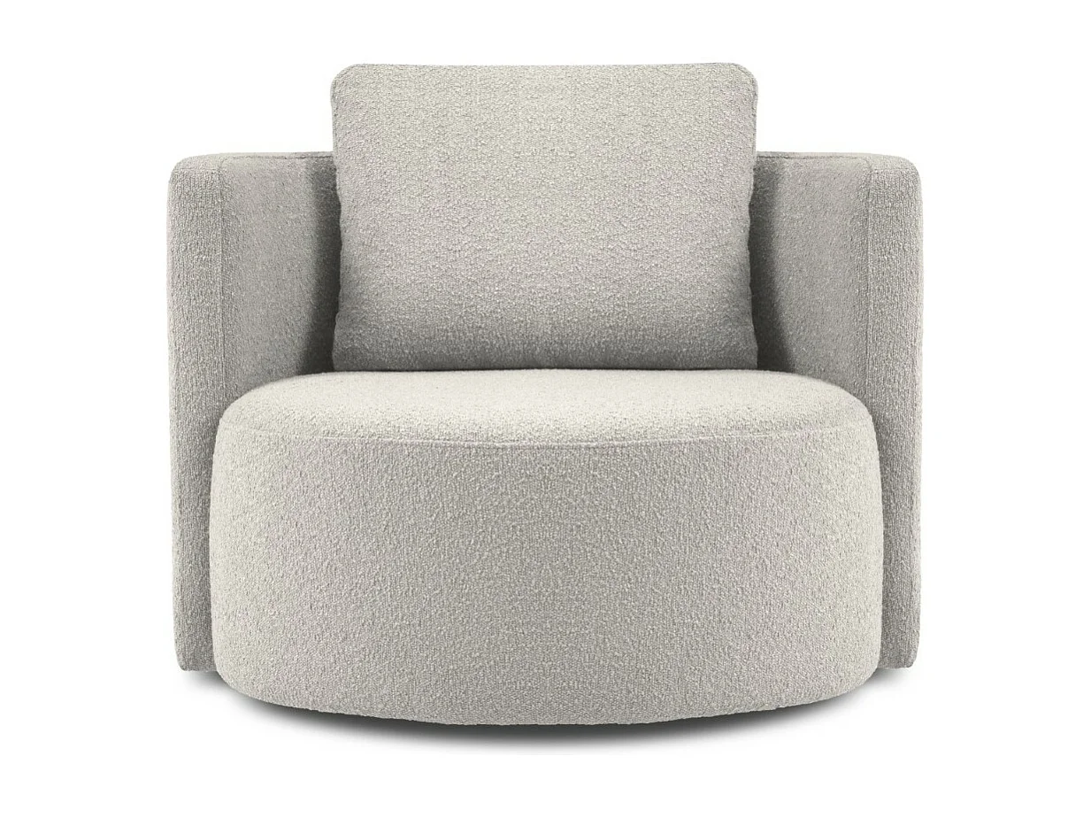 CXL by Christian Lacroix - Drehsessel "Adam" Sitzer aus Boucle hellgrau - 92x92x75cm